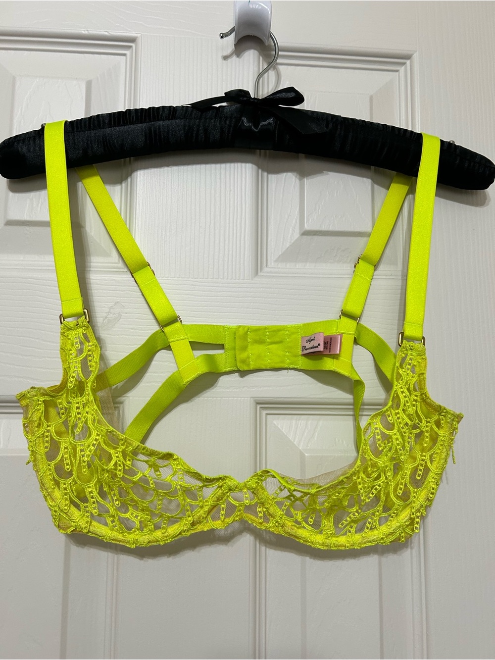 Agent Provocateur Axis Lime Green Lace Underwire Bra sz 36D